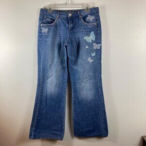 Girls Limited Too‎ Super Low Butterfly Boot Cut Cotton Jeans 16.5